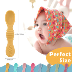 DF DualFerv soft-spoon-head silicone is gentle on tender gums during feeding.
