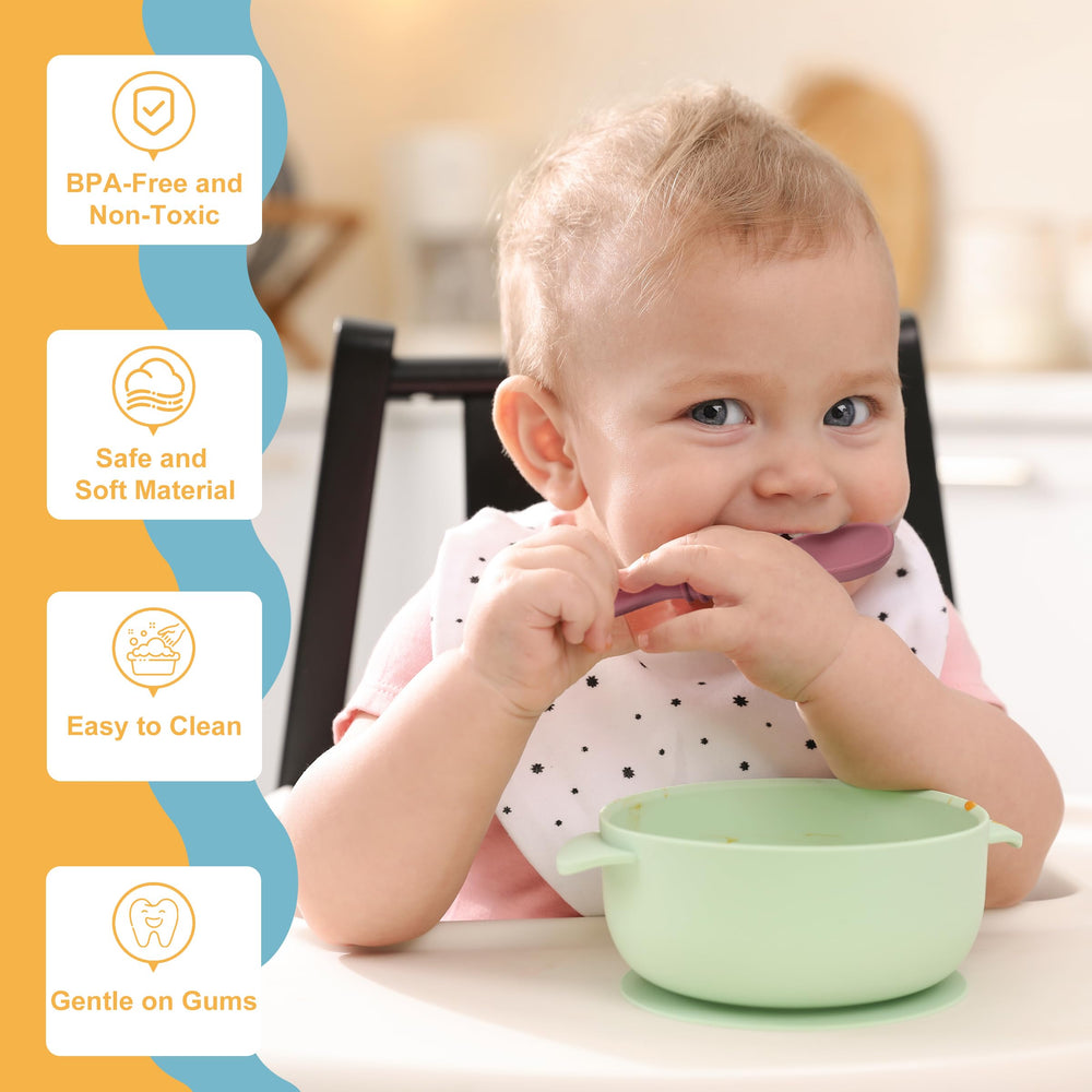 DF DualFerv soft-textured handle soothes during teething and promotes independent self-feeding.