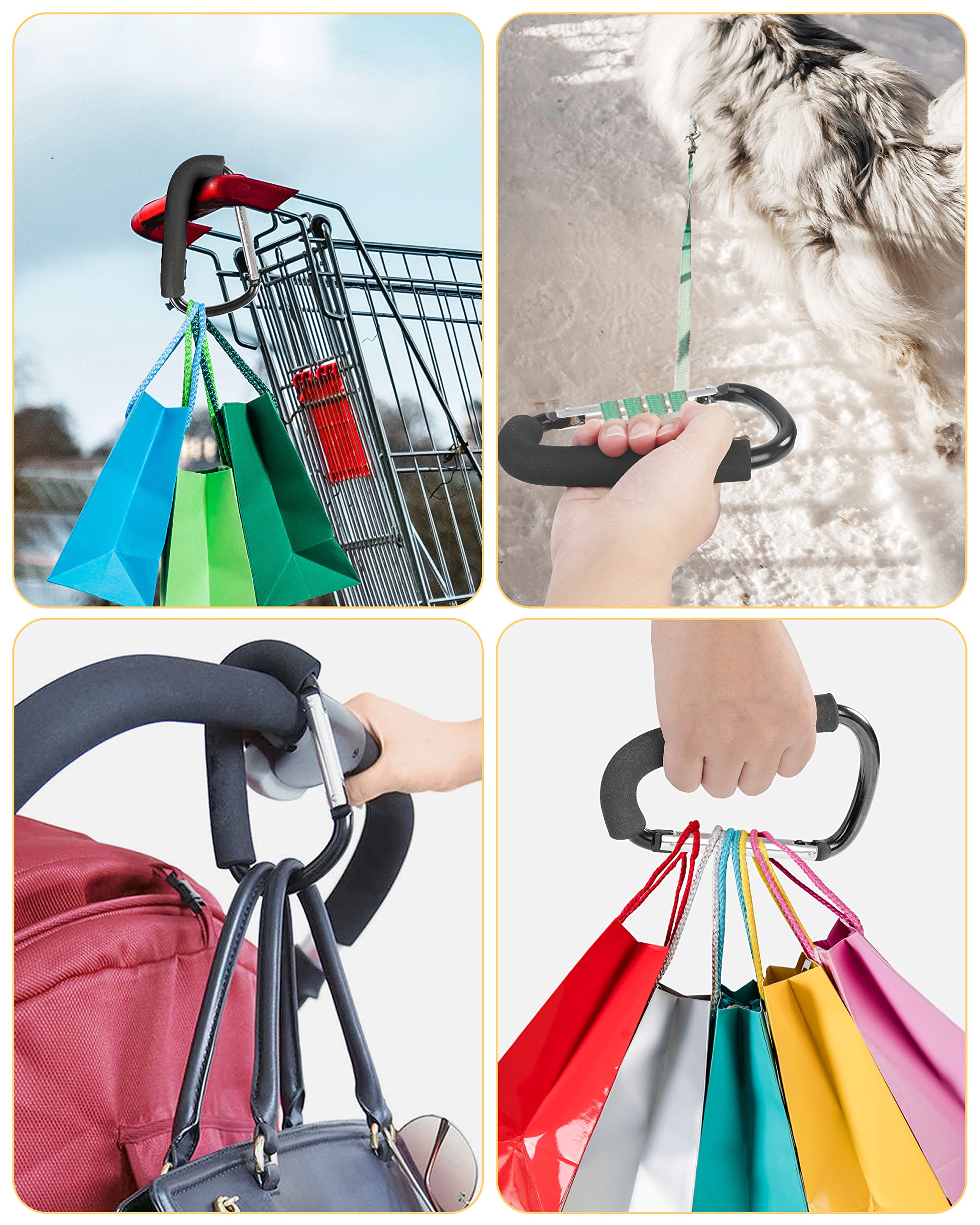 DF DUALFERV hook securing a bag on a stroller during travel