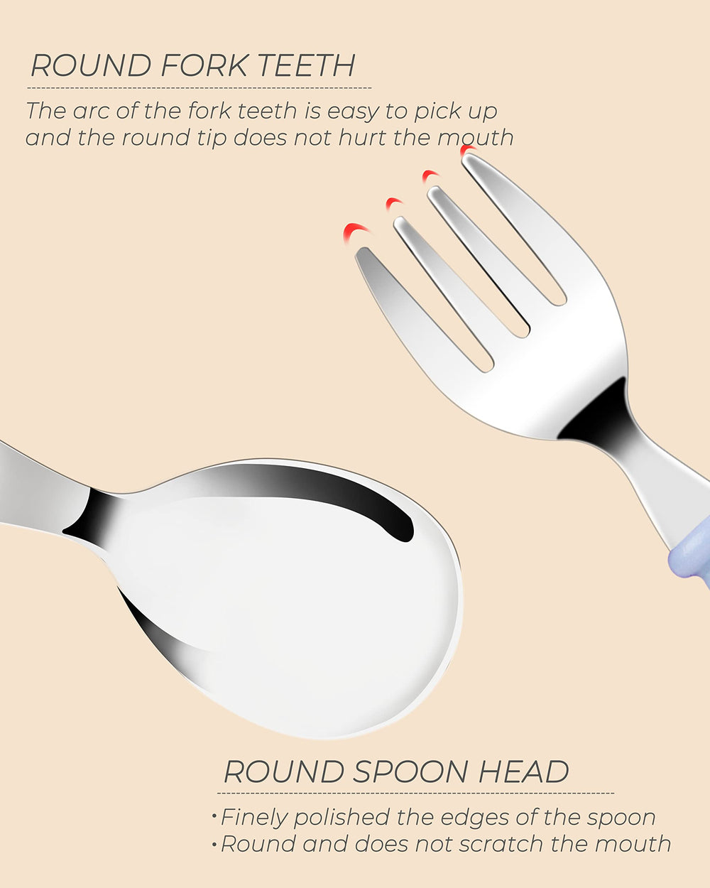 Toddler using DF DUALFERV utensils at the table for self-feeding