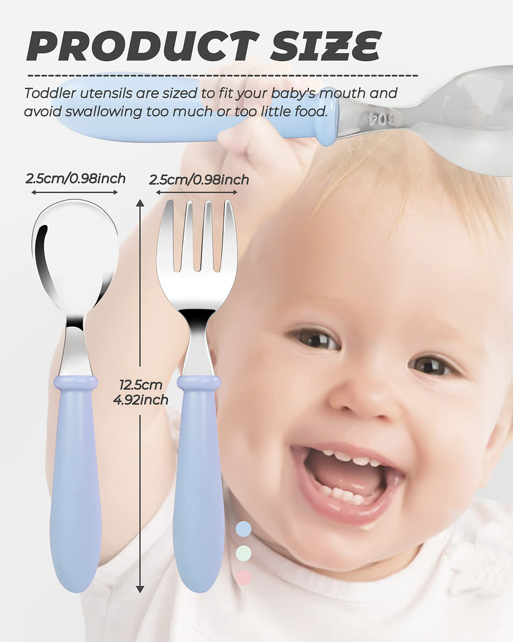 Close-up of DF DUALFERV silicone spoon for gentle feeding