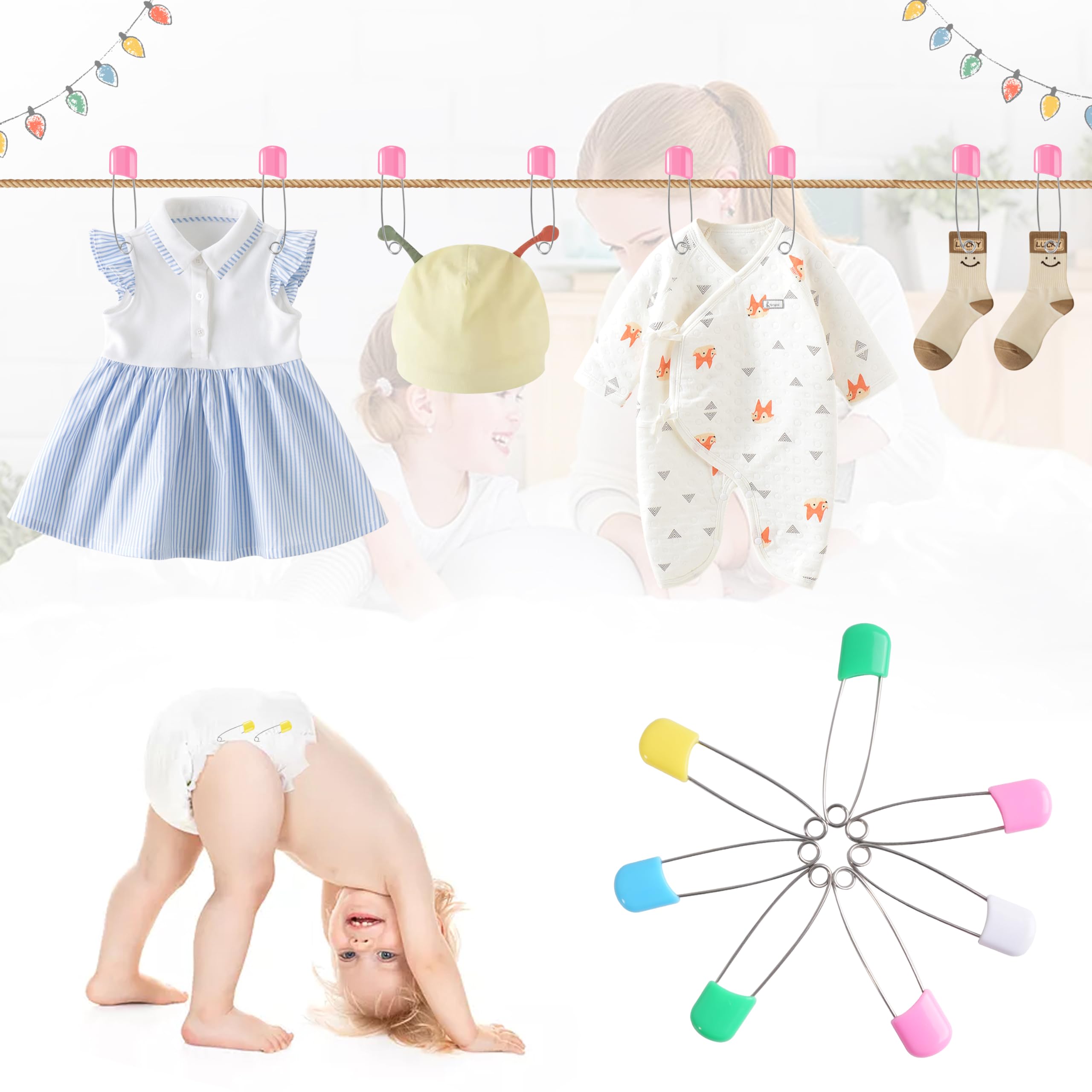 DF DUALFERV versatile diaper pins suitable for crafts, sewing, and home organization