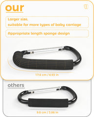 DFDUALFERV aluminum stroller hook design offers durable, lightweight grip.