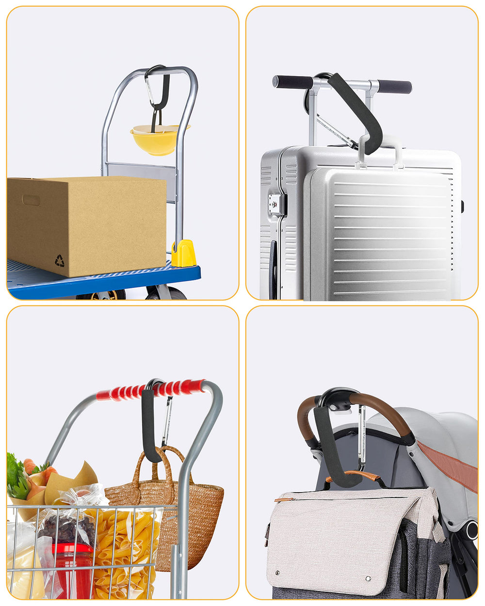 DFDUALFERV humanized design eases shopping trips by hanging bags.