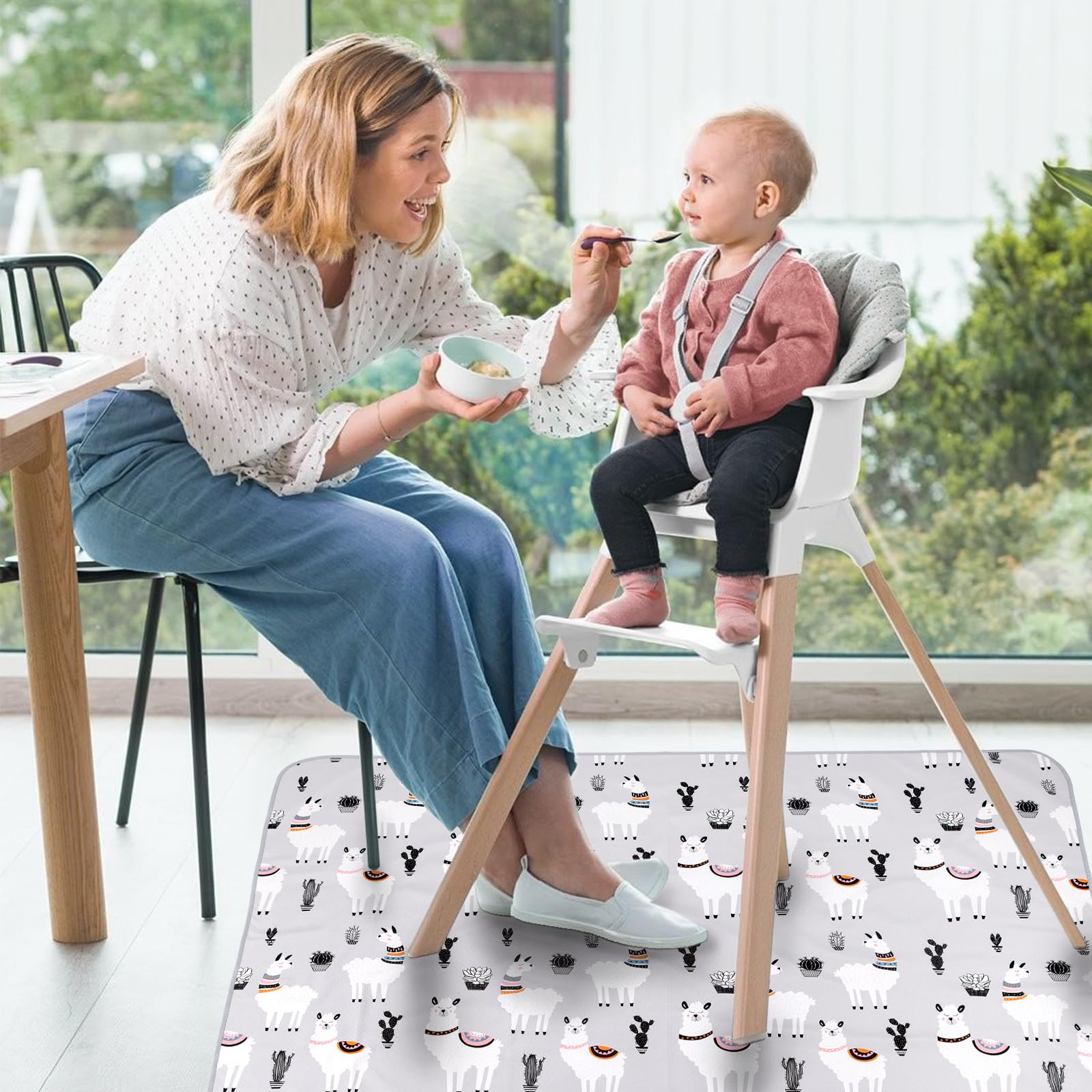 DFHY multi-use mat serves highchair, art play, or picnics.