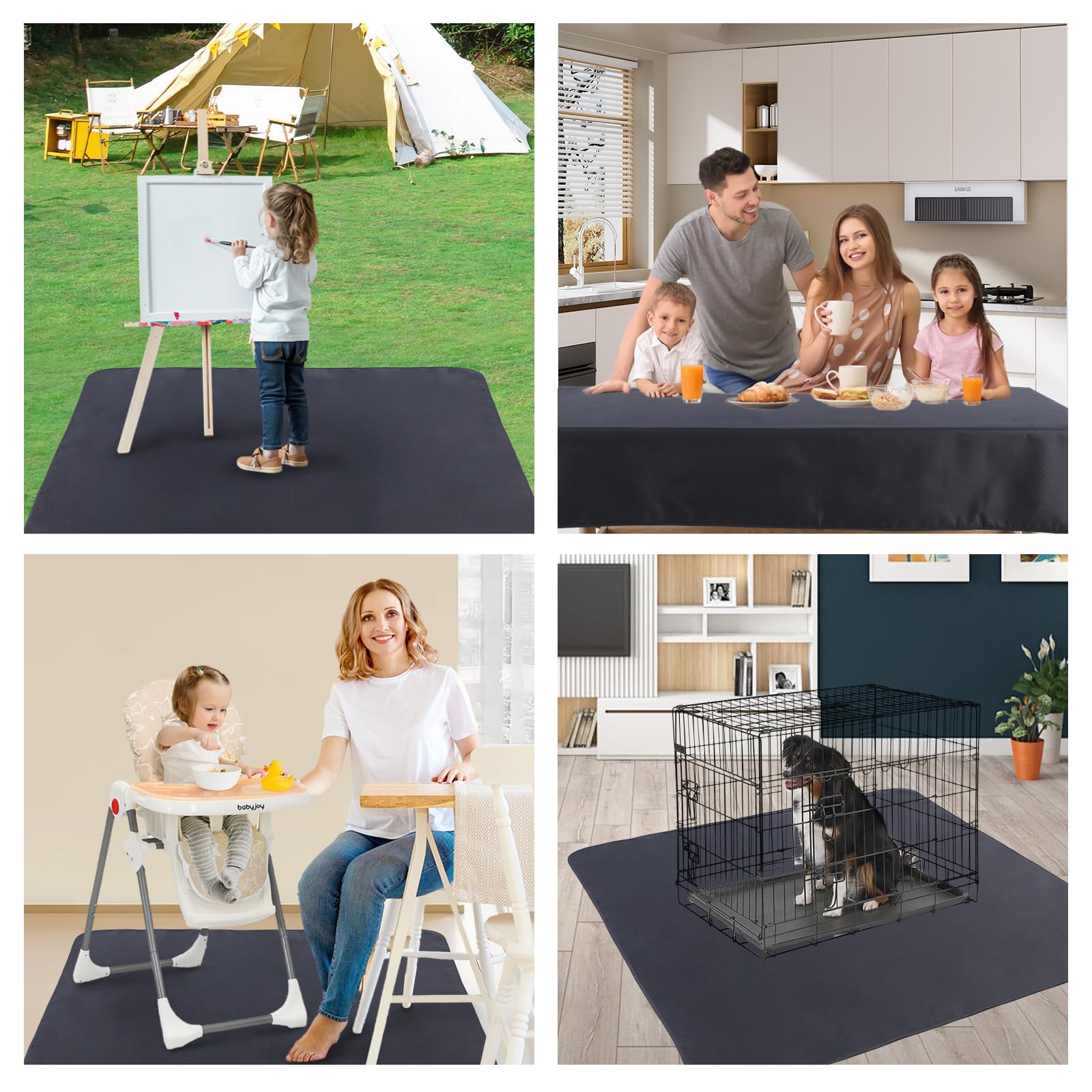 DFHY dark gray splash protector blends with kitchen and dining spaces