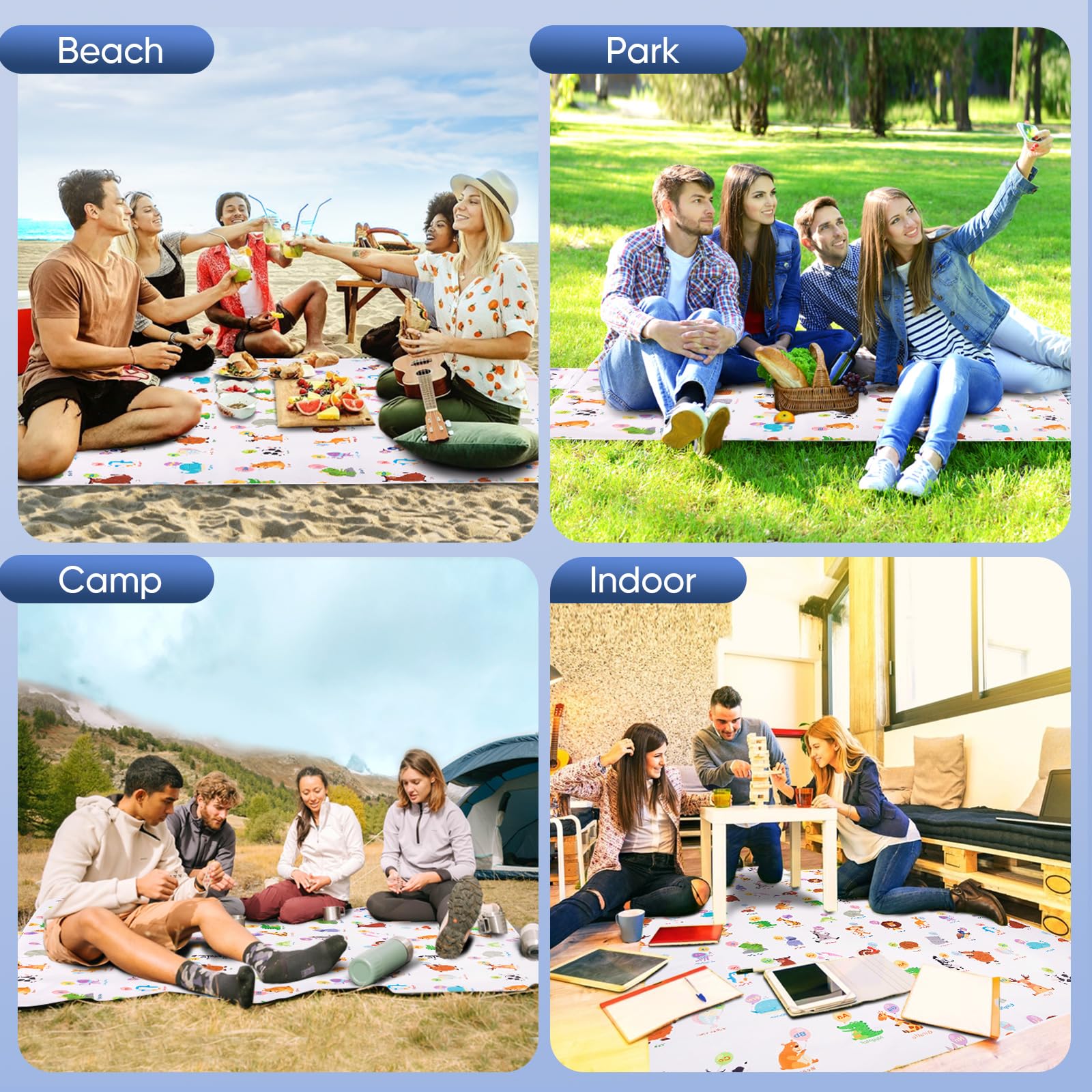 DFHY extra large 55x70 mat offers spacious seating for families
