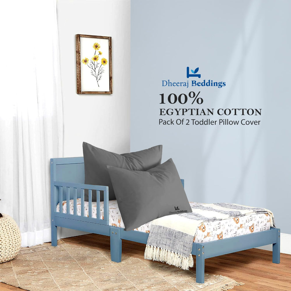 Dheeraj Beddings dark grey toddler pillow case 12x16 for travel