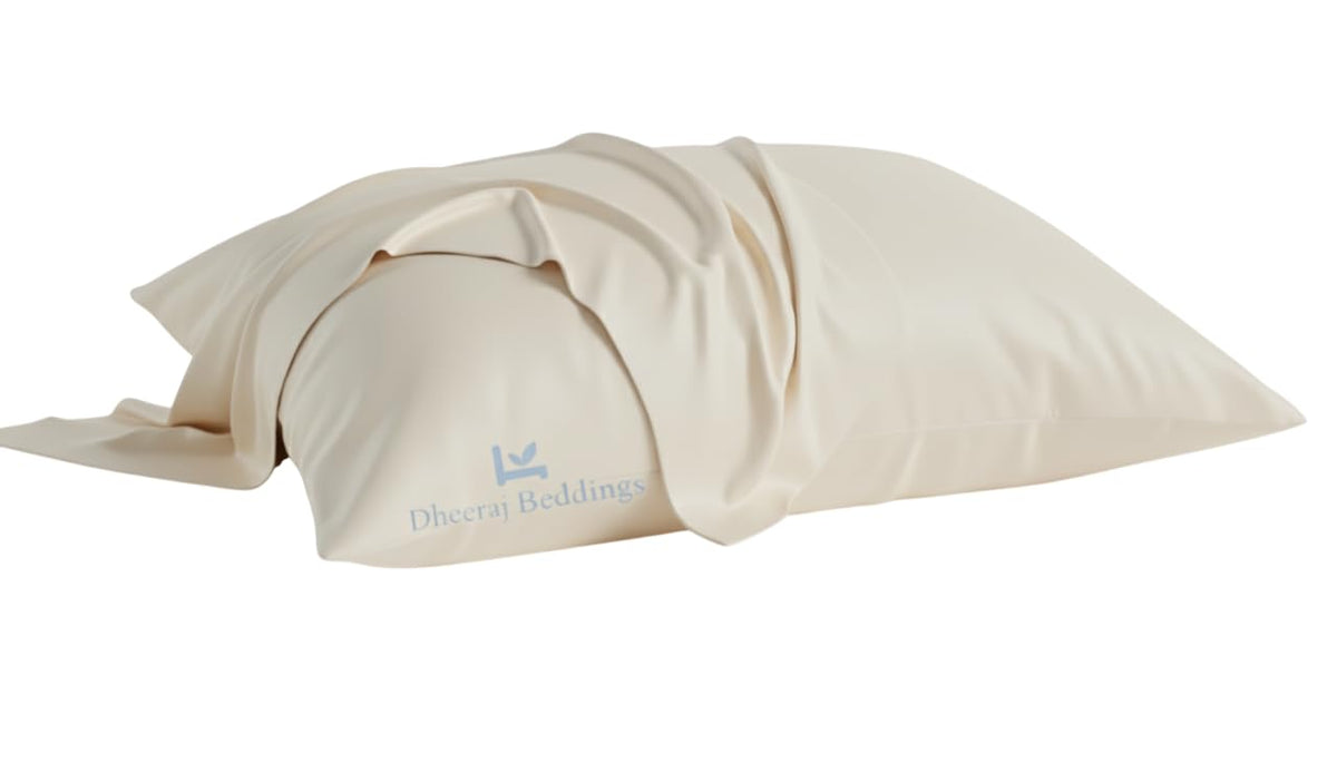 Dheeraj Beddings toddler pillow case ivory 14x20 pack 2 for cozy travel comfort