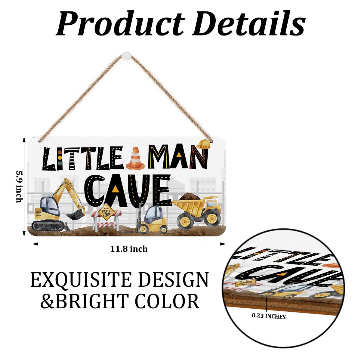 DHKG Little Man Cave Sign on a playroom wall inspires imaginative play