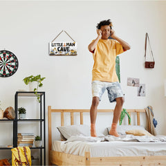 DHKG Little Man Cave Sign showcases rustic details perfect for boys' rooms