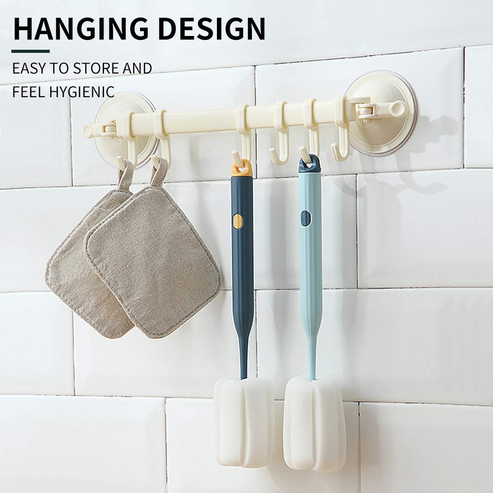 DI QIU REN Bottle Soft Brush cleans glasses, goblets, mugs without scratching surfaces.