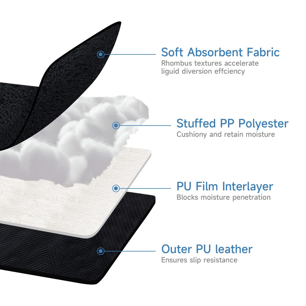 Diaboloro edge-to-edge waterproof coverage protects against spills and accidents.