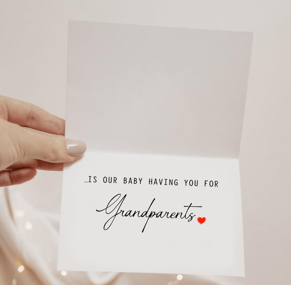 DiandDesignGift pregnancy announcement card inside view highlighting blank space for personal heartfelt message