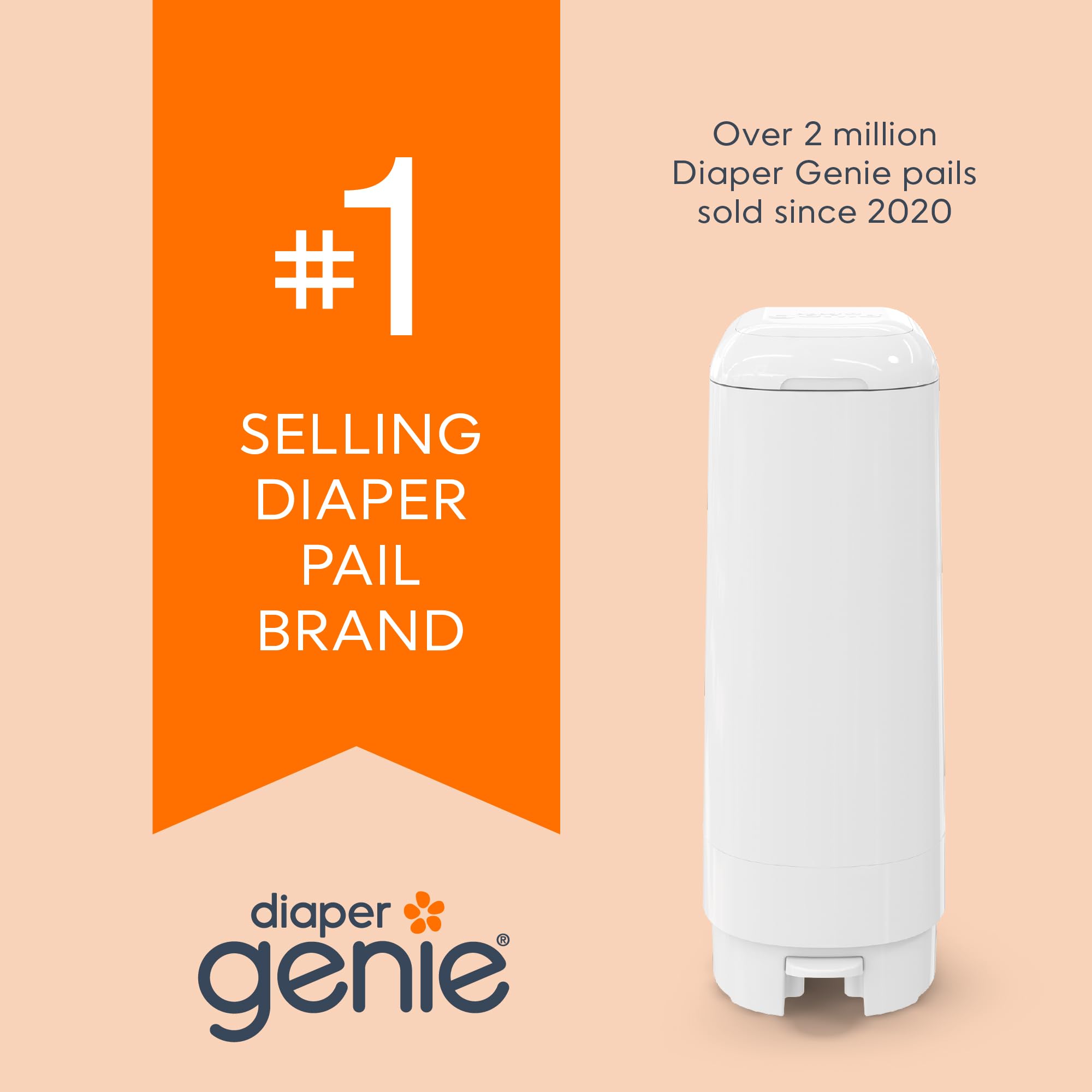 Diaper Genie Easy Roll long-use span supports months between changes.