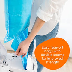 Diaper Genie Easy Roll perforated bags for quick tear-off and disposal.