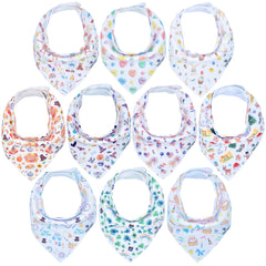 Diaper Squad 10-pack bibs deliver strong drool absorption for teething babies.