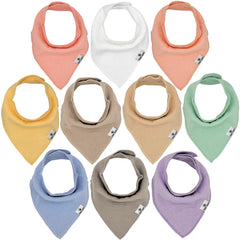 Diaper Squad 10-pack bibs folded neatly for easy storage and quick grab-and-go use
