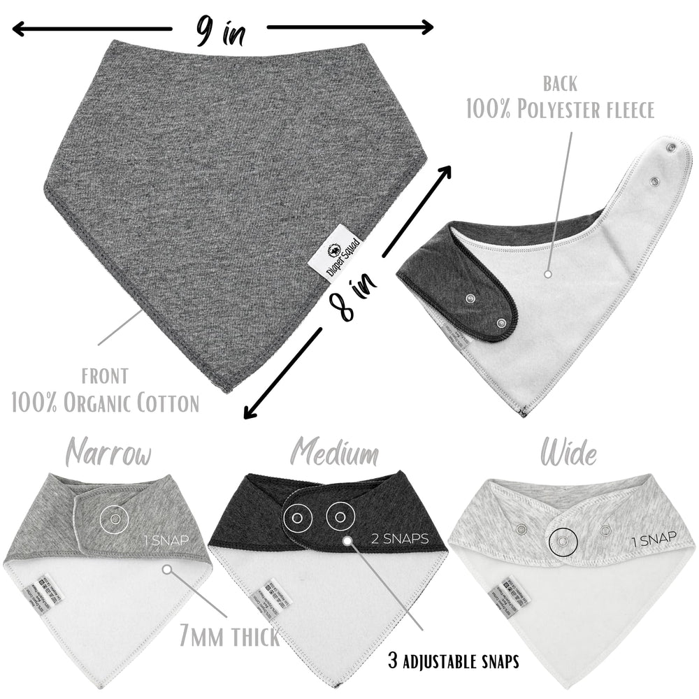 Diaper Squad adjustable 3-snap design grows with baby from 2 to 36 months.