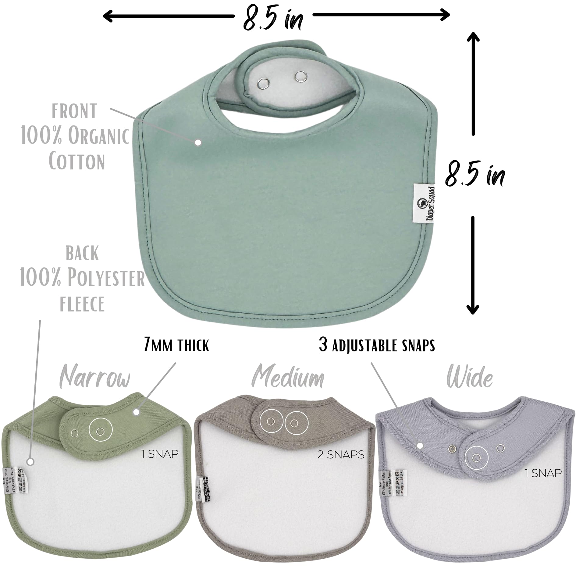 Diaper Squad hypoallergenic materials protect sensitive skin while supporting gentle drool management.