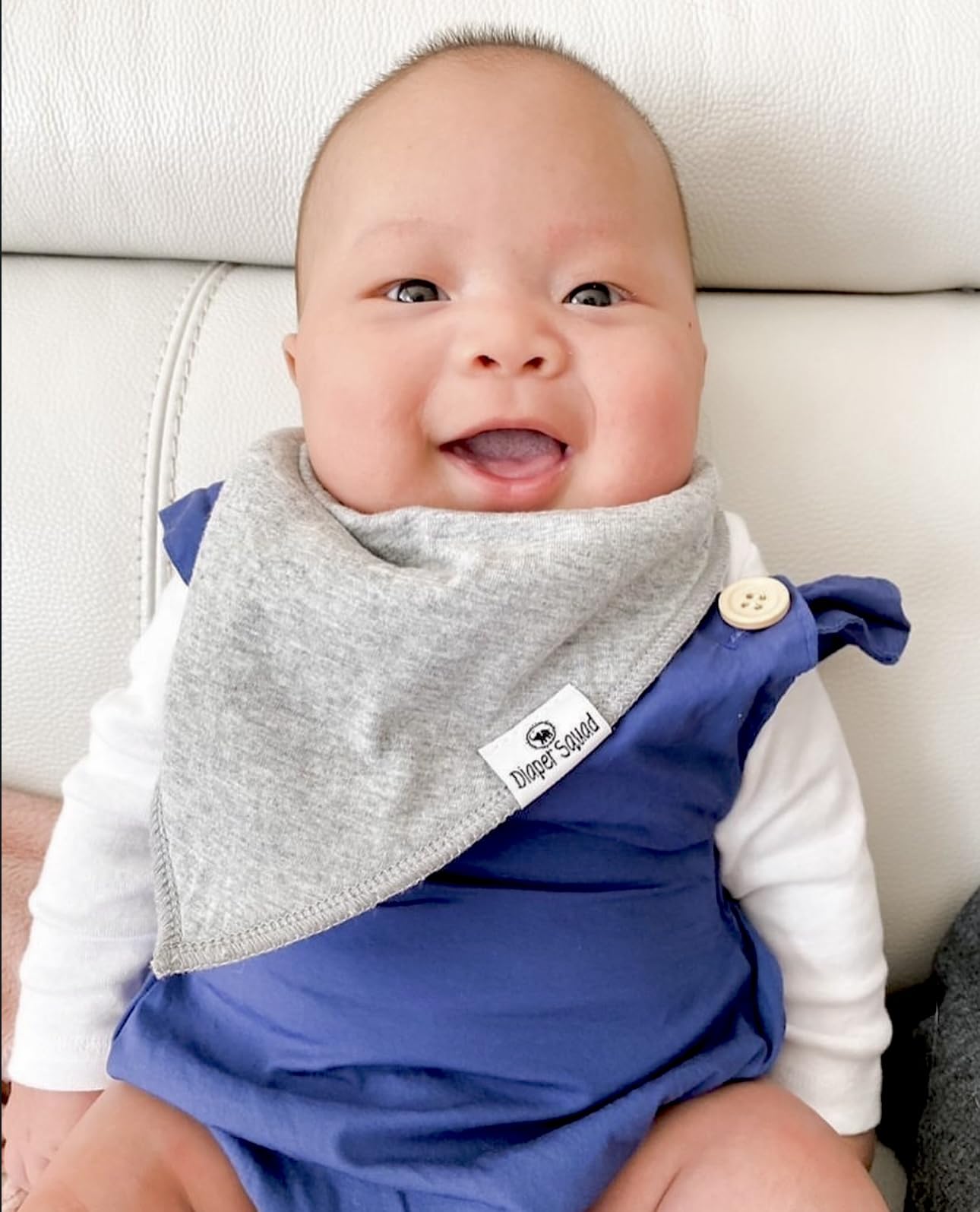 Diaper Squad machine-washable bibs for easy daily care.