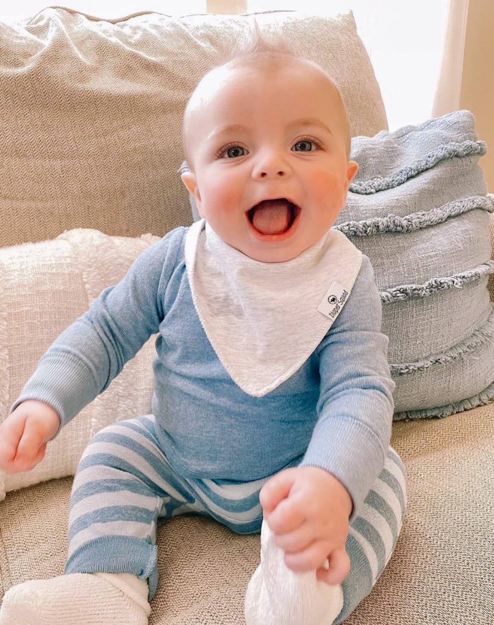 Diaper Squad machine-washable bibs simplify daily cleanup after meals and drool sessions