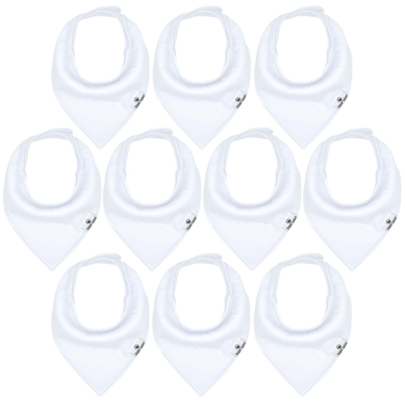 Diaper Squad 10pack bibs assortment shows mix and match designs for versatile outfits