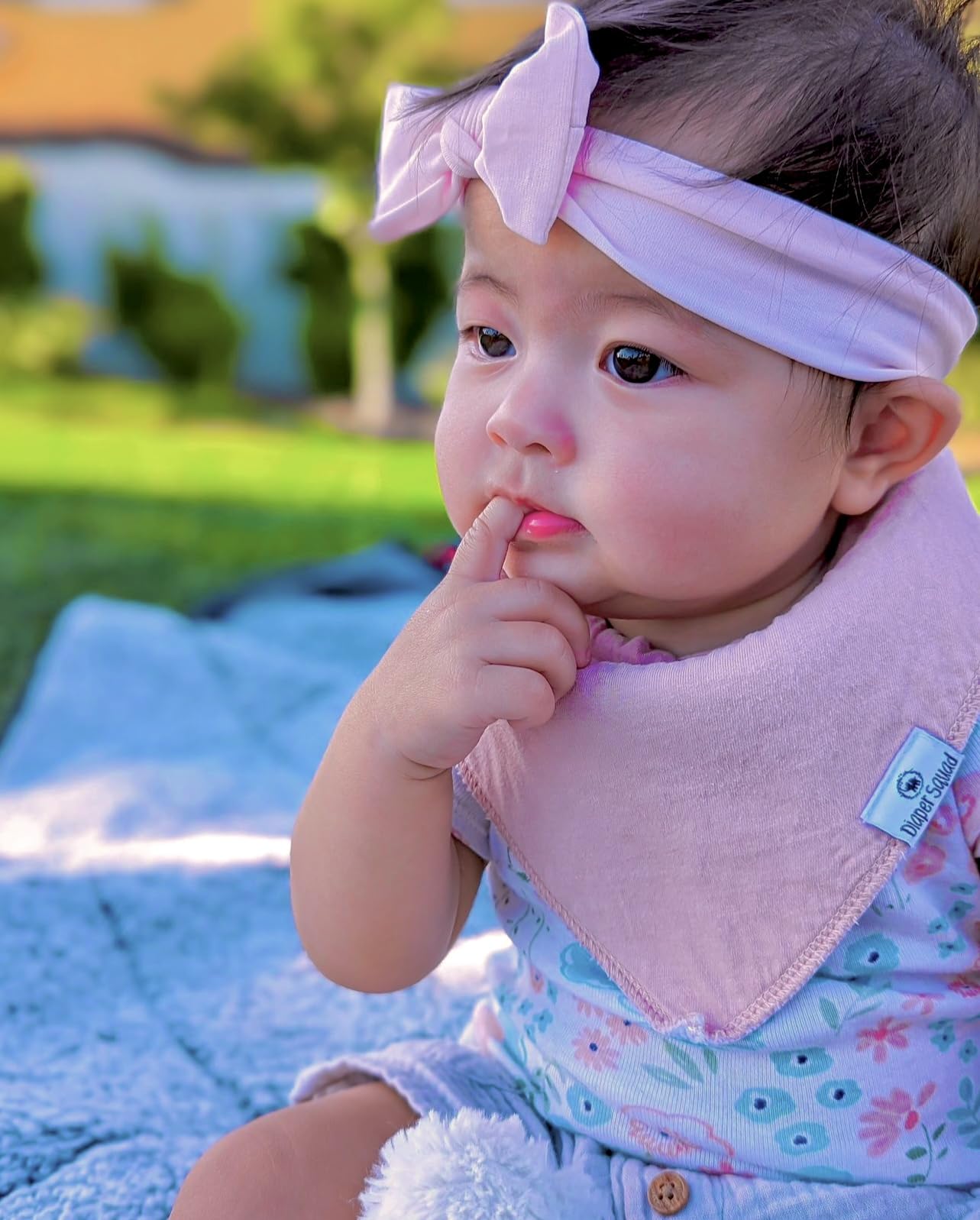 Diaper Squad adjustable snaps fit 0–36 months, growing with your baby through drool-heavy stages.