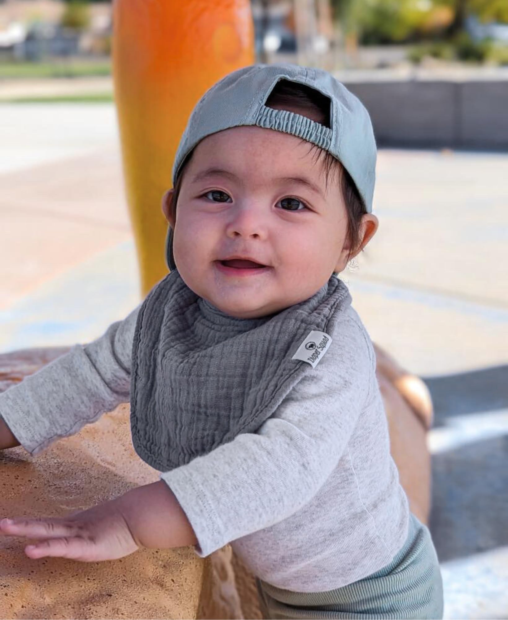 Diaper Squad earthy color bib set complements outfits and protects clothes