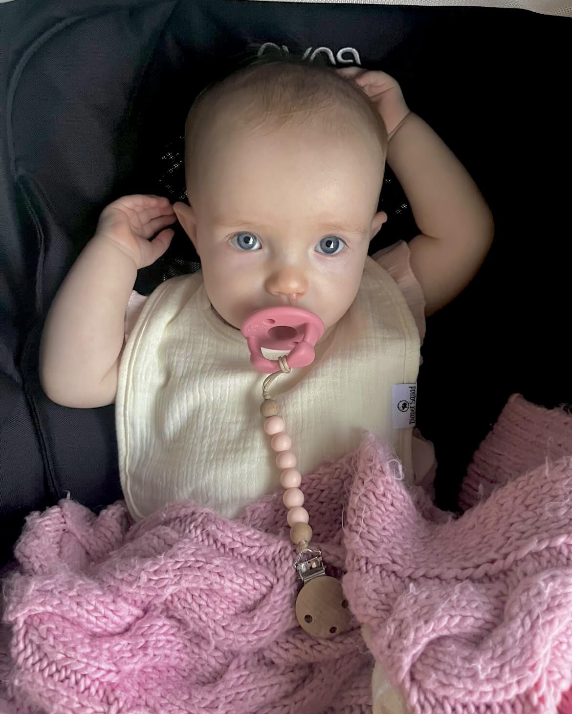 Diaper Squad drool bibs help prevent rash during teething sessions.