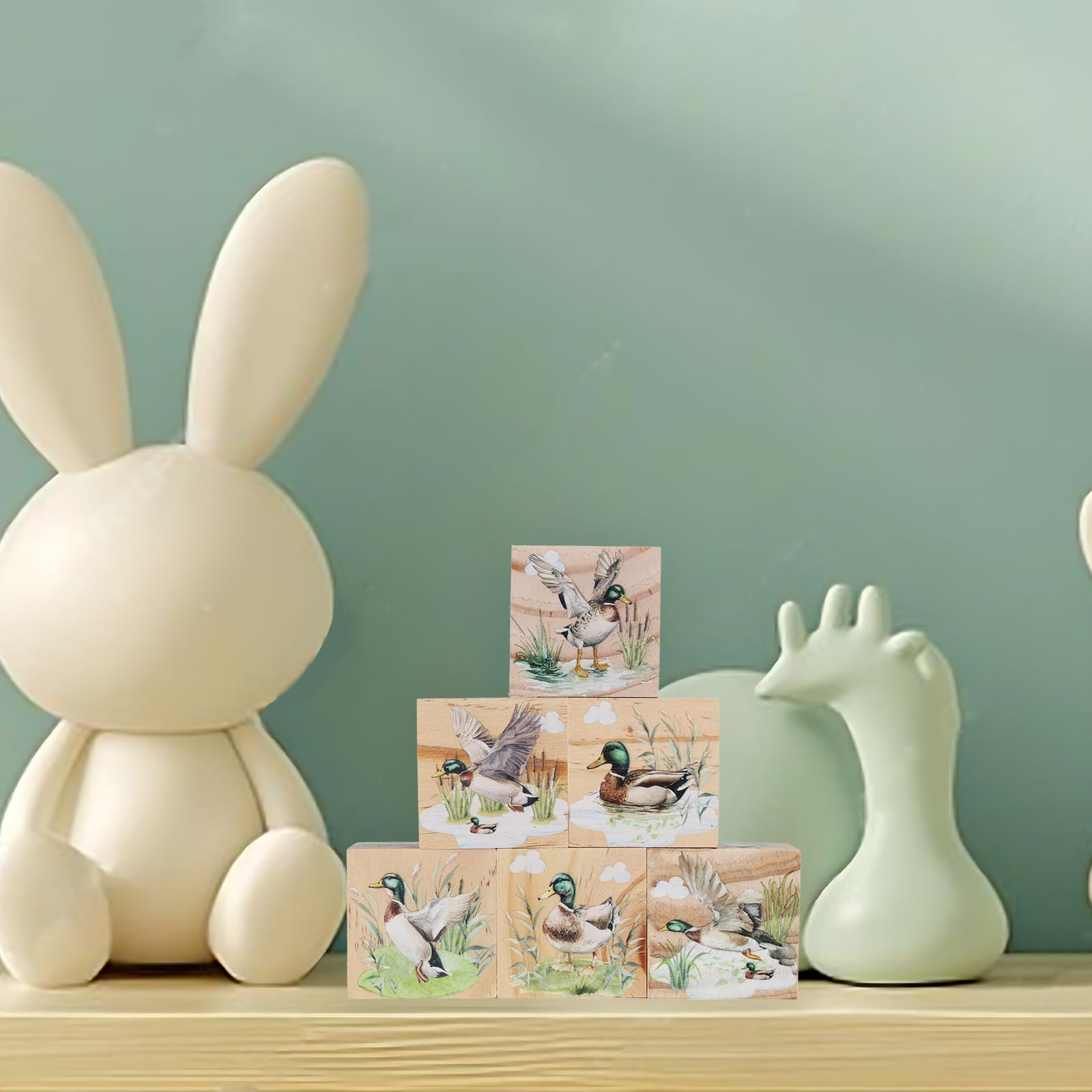 Diartpaint nursery blocks with wild duck motif highlight durable décor