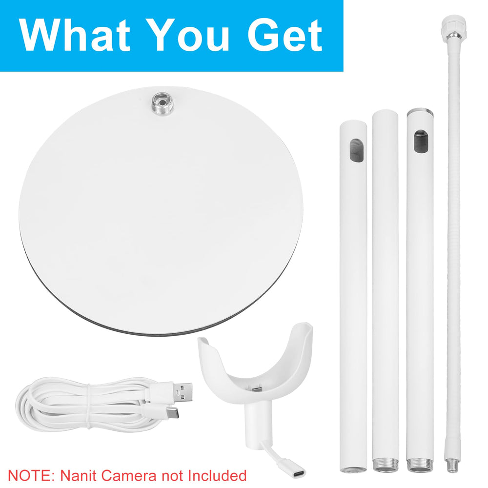 Didalo floor stand works with Nanit Plus and Original cameras for versatile setups.