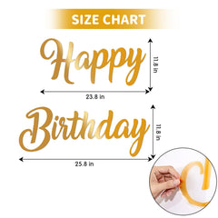 DIIRHUI gold birthday letters large shine on walls for party photos.
