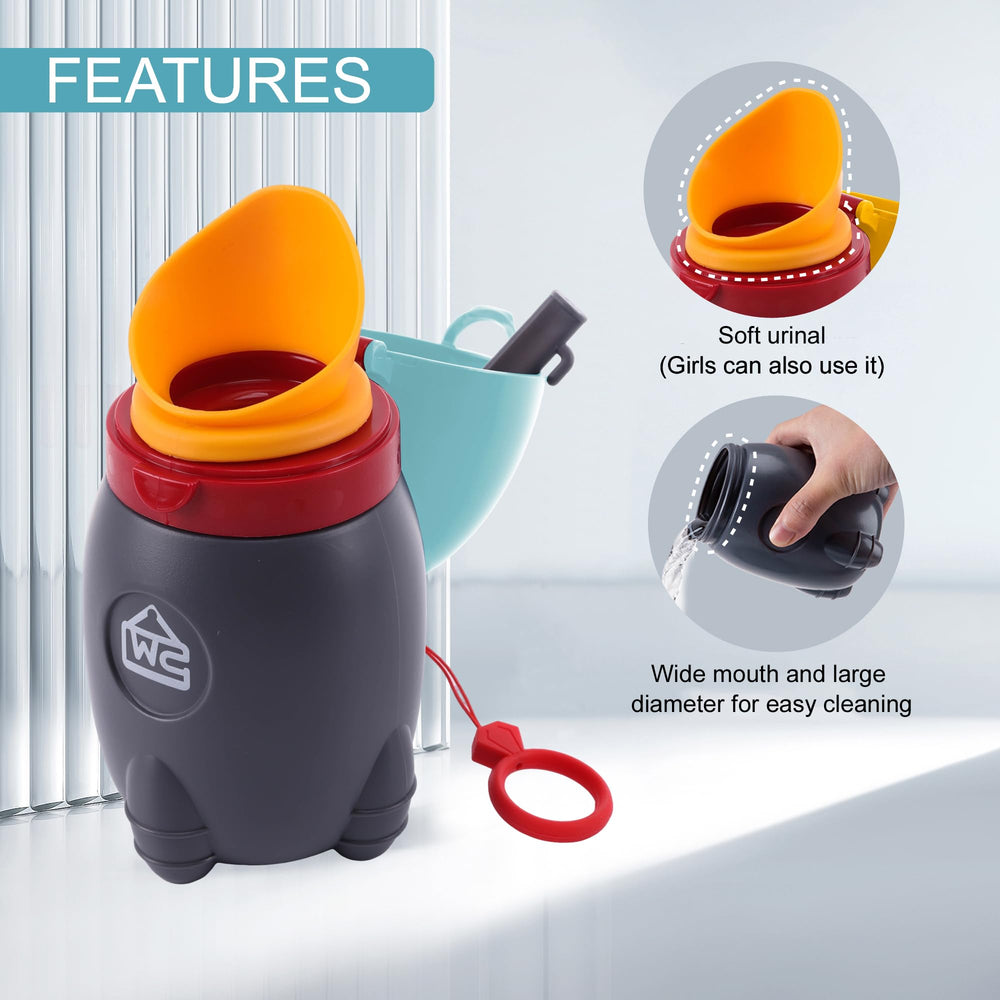 DIJIAMEIYA travel urinal 370ml capacity blue for compact backpack packing.