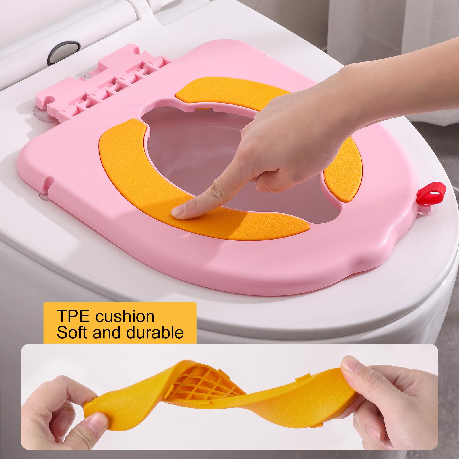 DIJIAMEIYA pink portable seat offers compact, travel-ready storage.