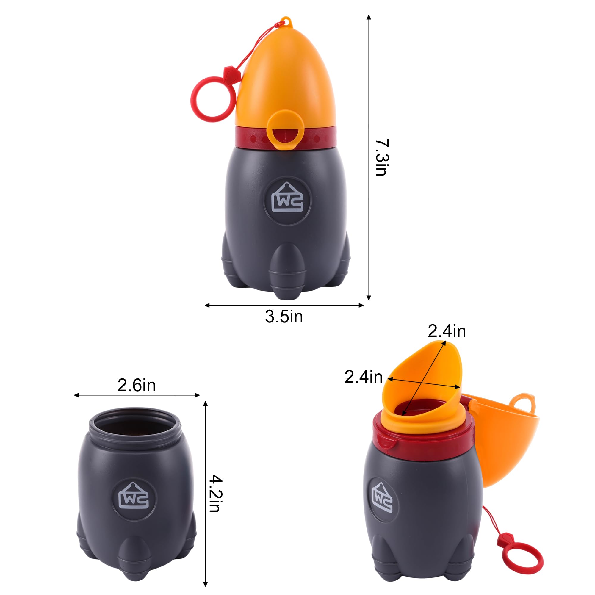 DIJIAMEIYA travel urinal kids outdoor-use orange color boosts visibility and ease