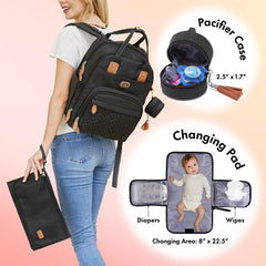 Dikaslon diaper bag back panel pocket open for quick access