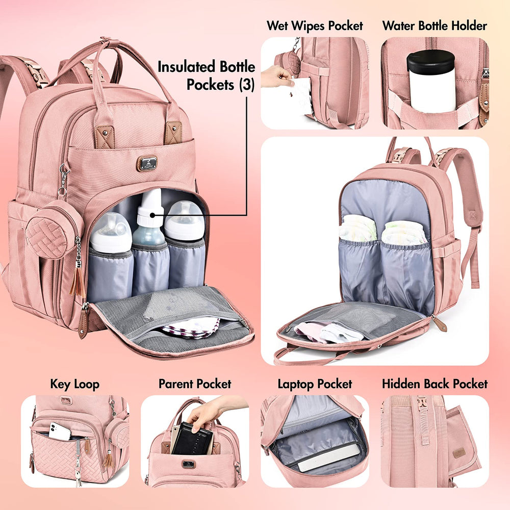 Dikaslon diaper bag backpack anti-theft back pocket protects valuables