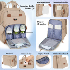 Dikaslon diaper bag backpack changing pad, portable surface for on-the-go diaper changes.