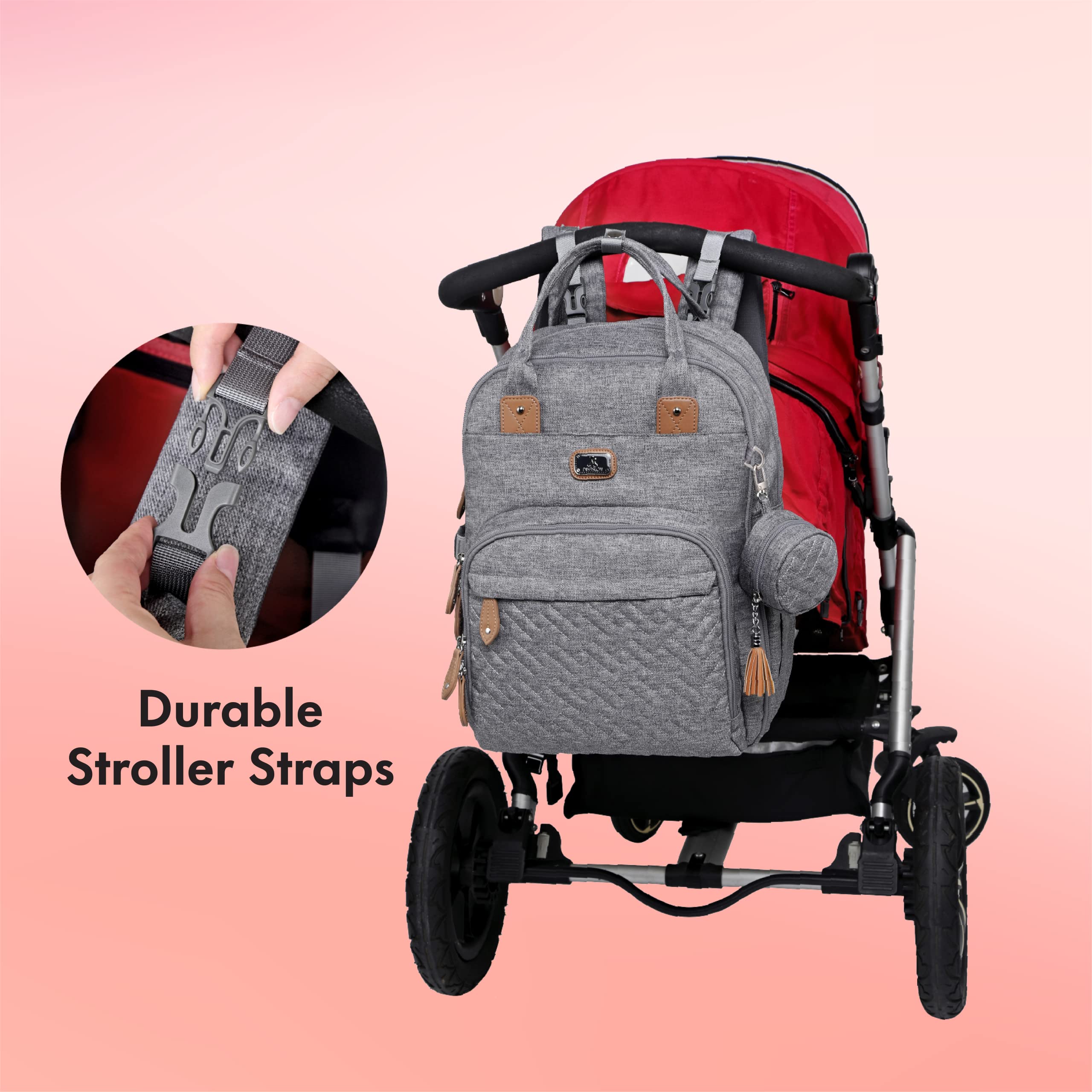 Dikaslon diaper bag backpack durable waterproof fabric built to resist spills and daily wear