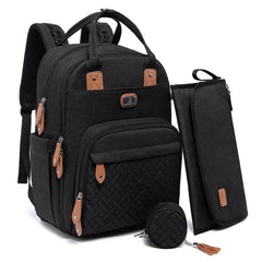Dikaslon diaper bag backpack front view with spacious pockets for on-the-go parents