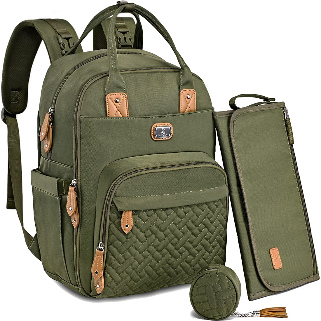Dikaslon diaper bag backpack large capacity for organized travel with kids.