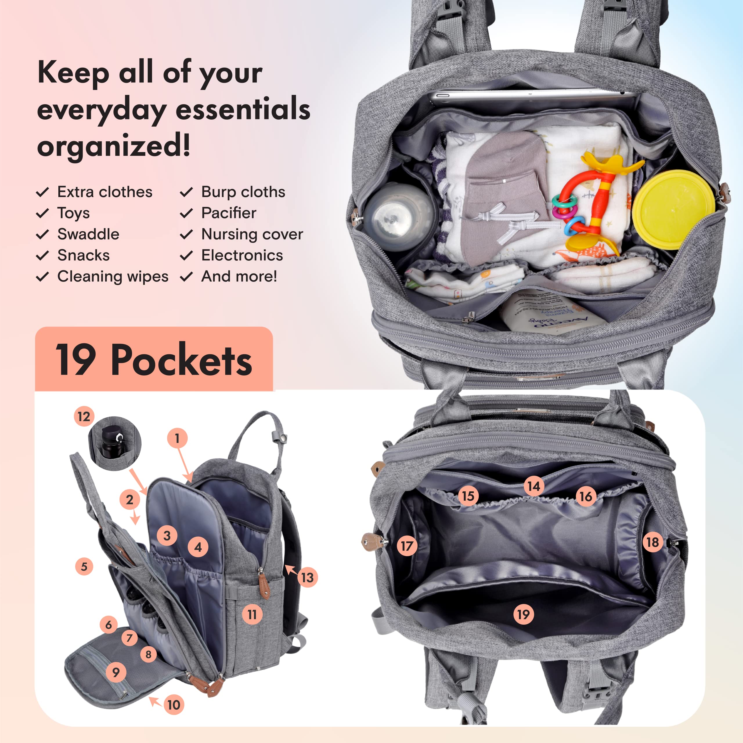 Dikaslon diaper bag backpack pacifier case keeps pacifiers clean and ready during trips