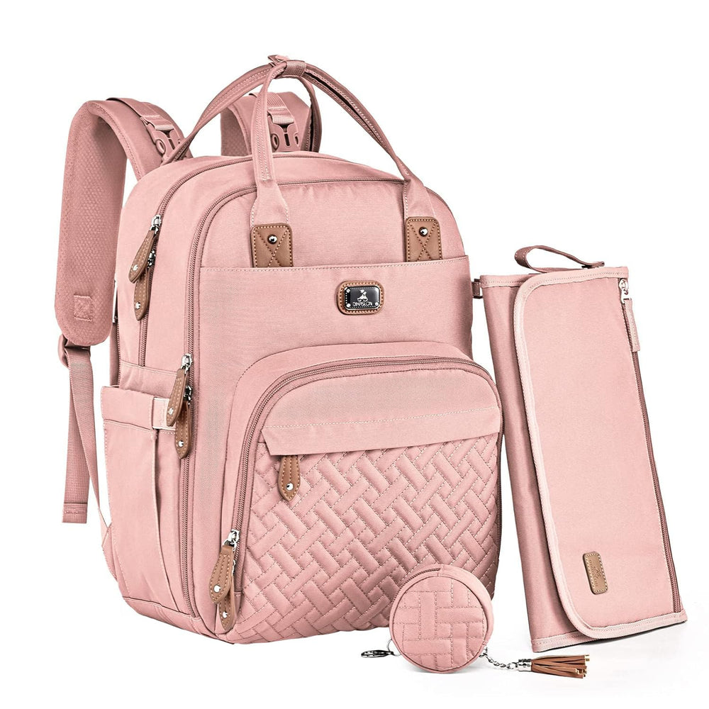 Dikaslon diaper bag backpack with portable changing pad for quick on-the-go changes