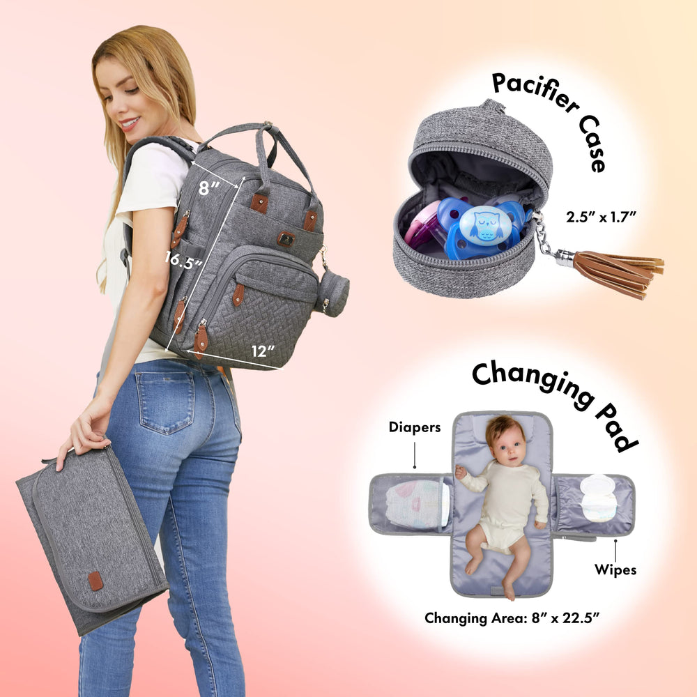 Dikaslon diaper bag backpack portable changing pad convenient for on-the-go diaper changes anywhere