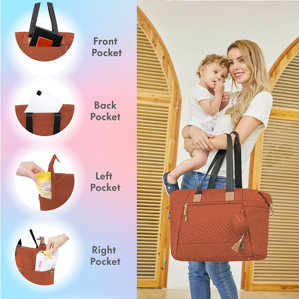 Dikaslon diaper bag bottom studded feet keep it clean.
