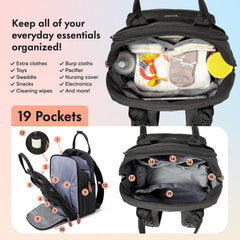 Dikaslon diaper bag changing pad in-use for on-the-go diaper changes