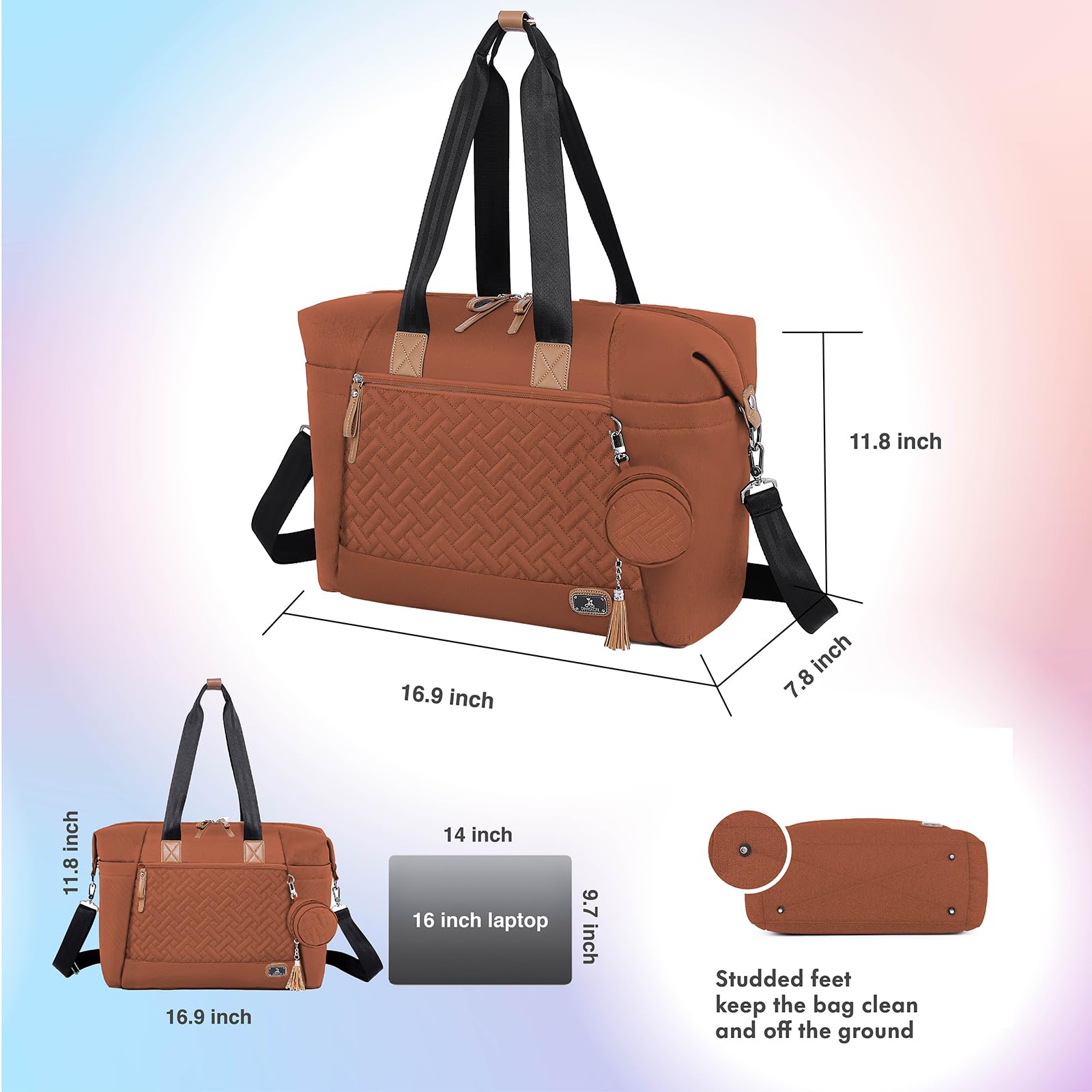 Dikaslon diaper bag interior with pacifier case and insulated pockets.