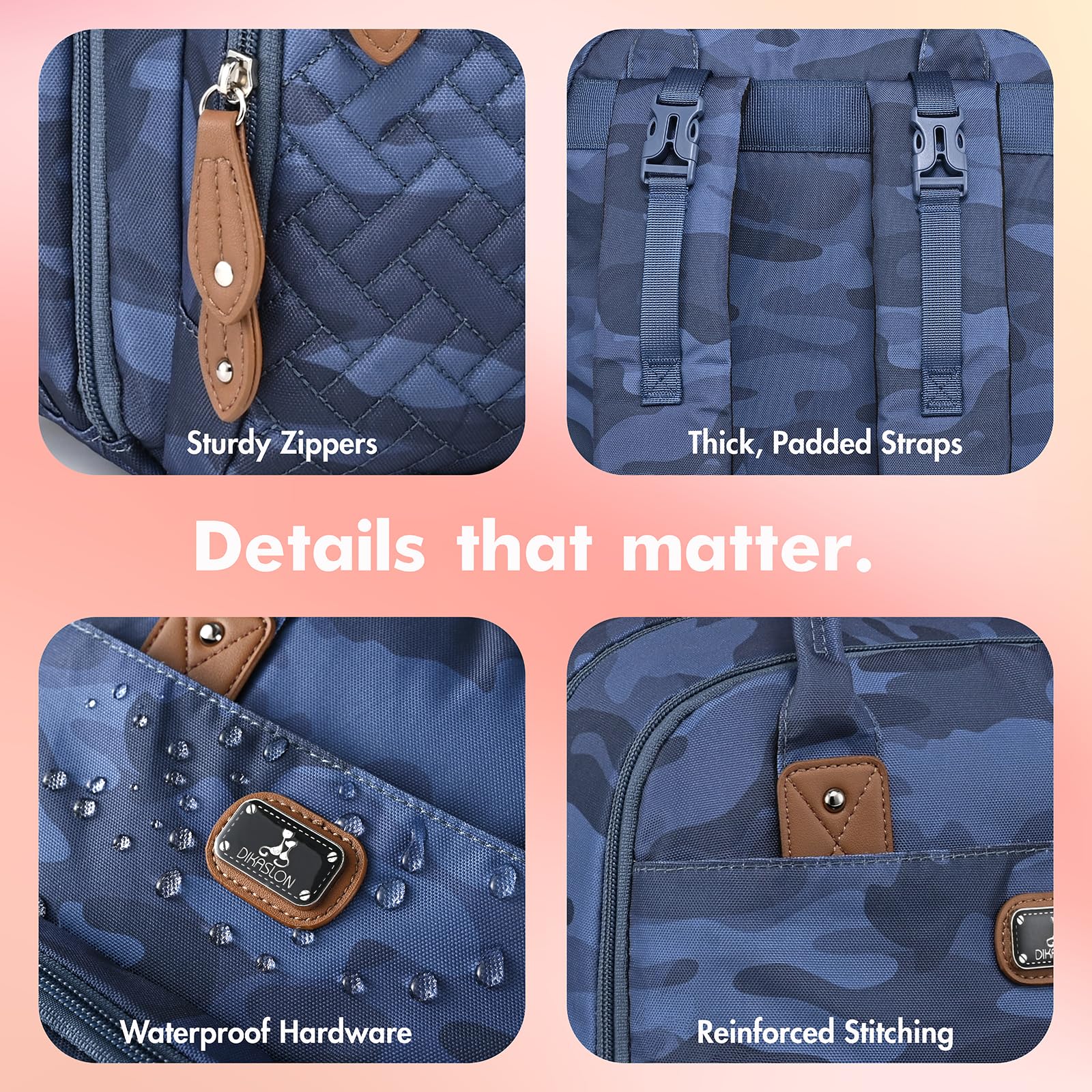 Dikaslon stroller straps let you attach the bag for hands-free strolls