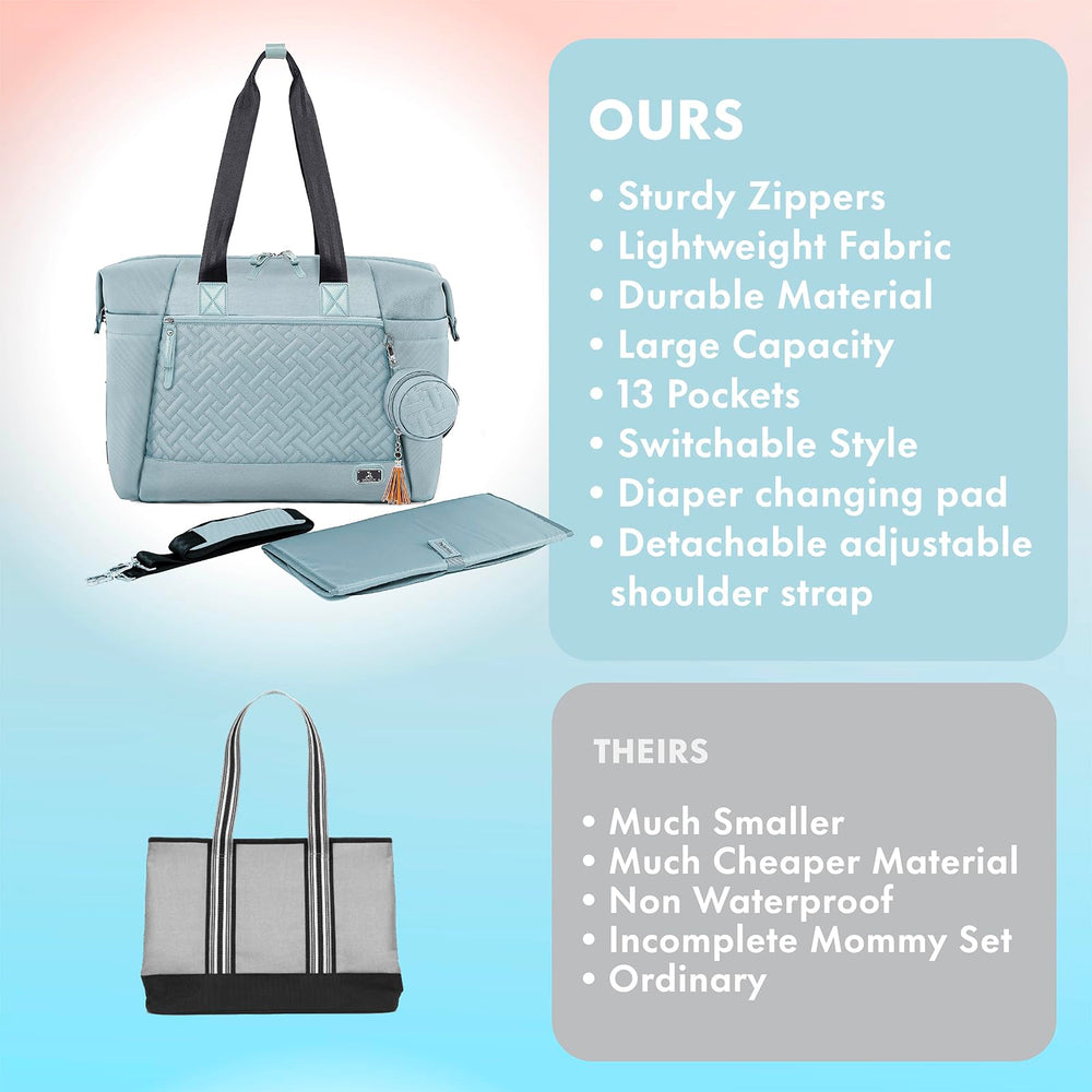 Dikaslon diaper bag tote bottom feet prevent dirt contact